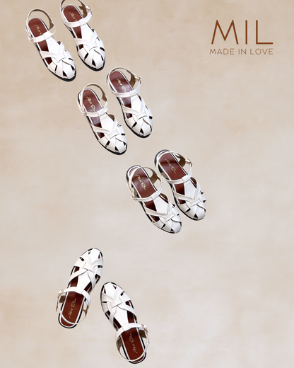 Maharlika | White Crisscross Buckled Sandals