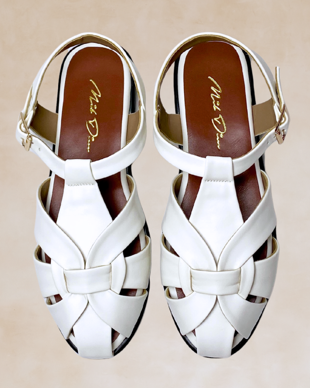 Maharlika | White Crisscross Buckled Sandals