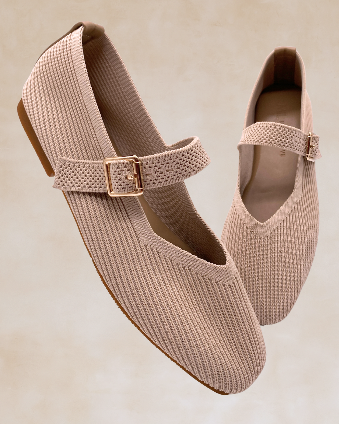 Cleopatra | Milk Knit Ballet Flats