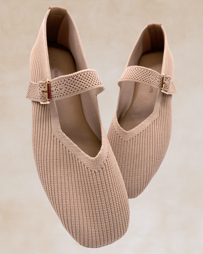 Cleopatra | Milk Knit Ballet Flats
