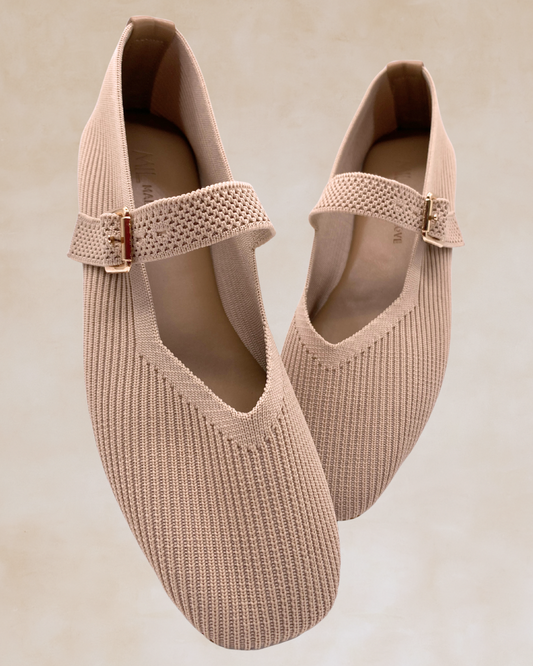 Cleopatra | Milk Knit Ballet Flats