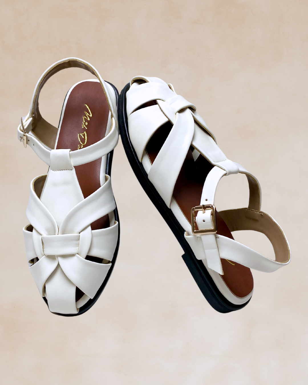 Maharlika | White Crisscross Buckled Sandals