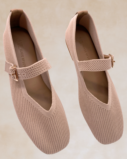 Cleopatra | Milk Knit Ballet Flats