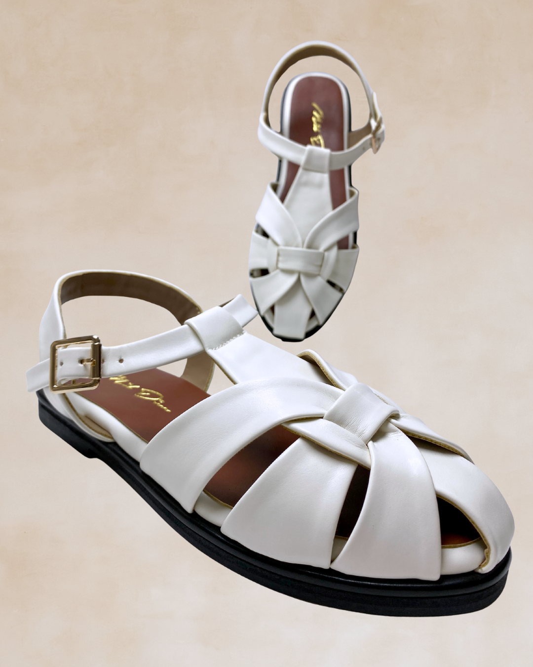 Maharlika | White Crisscross Buckled Sandals