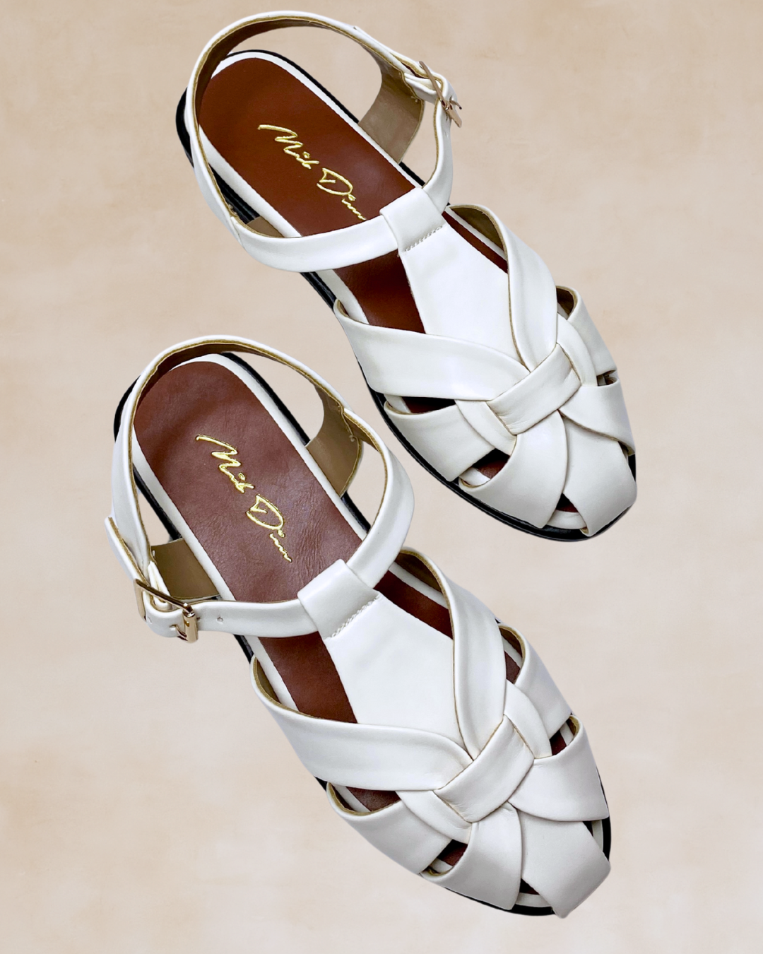 Maharlika | White Crisscross Buckled Sandals