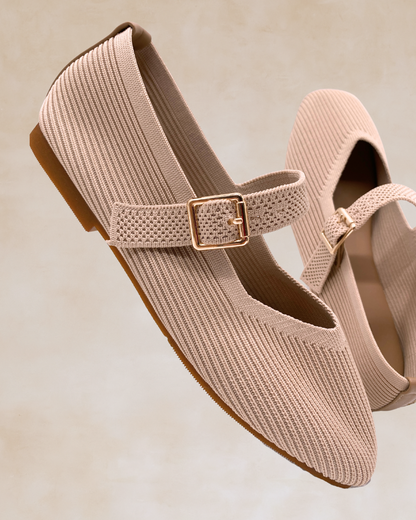 Cleopatra | Milk Knit Ballet Flats