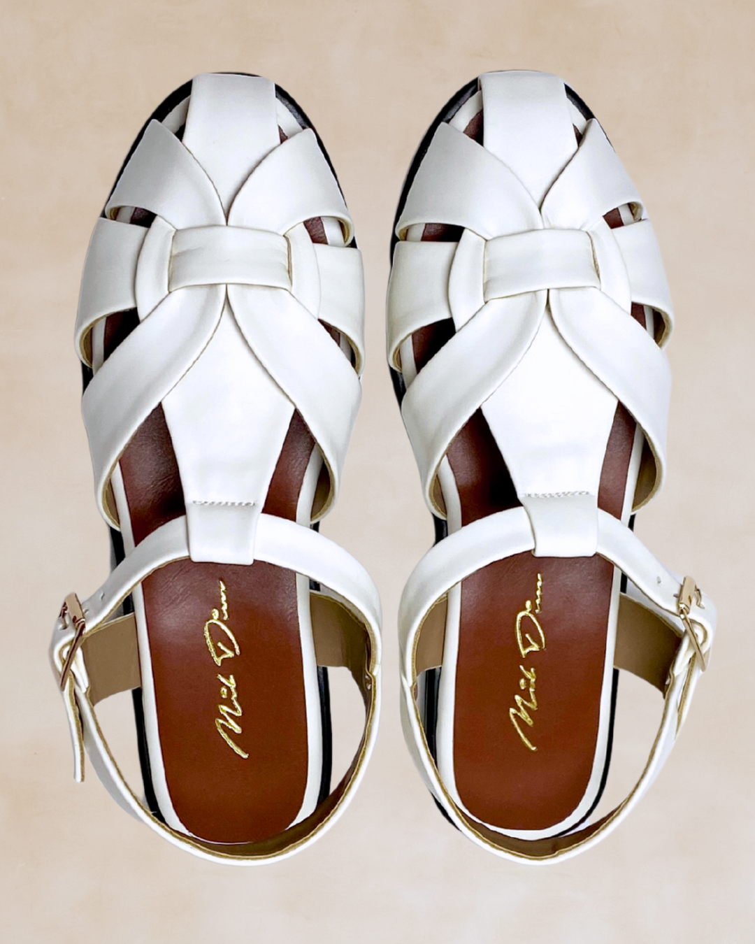 Maharlika | White Crisscross Buckled Sandals