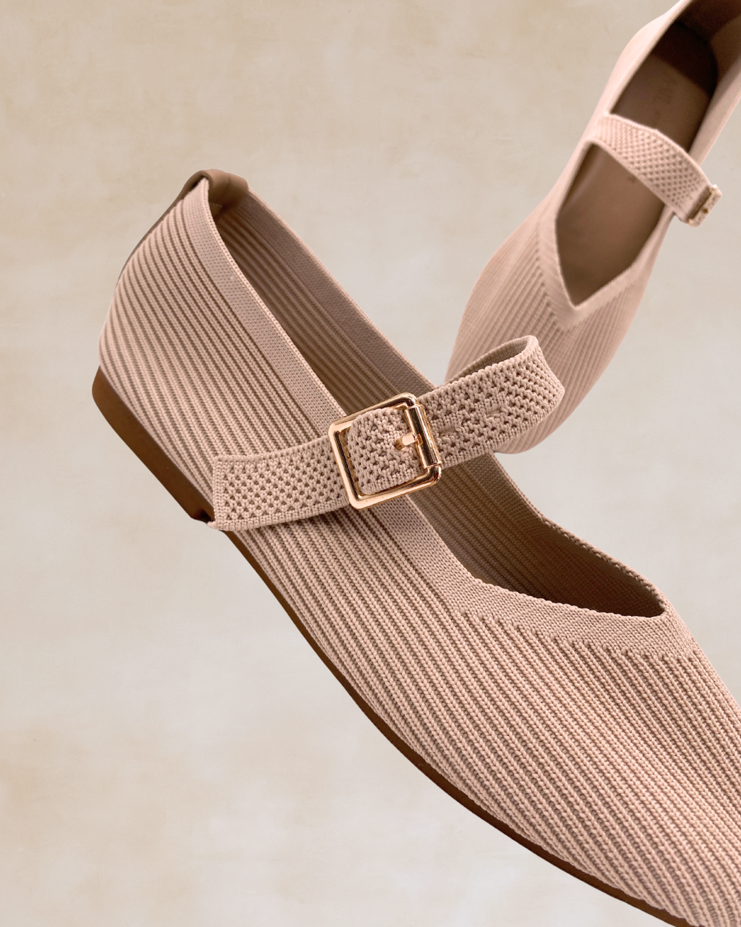 Cleopatra | Milk Knit Ballet Flats