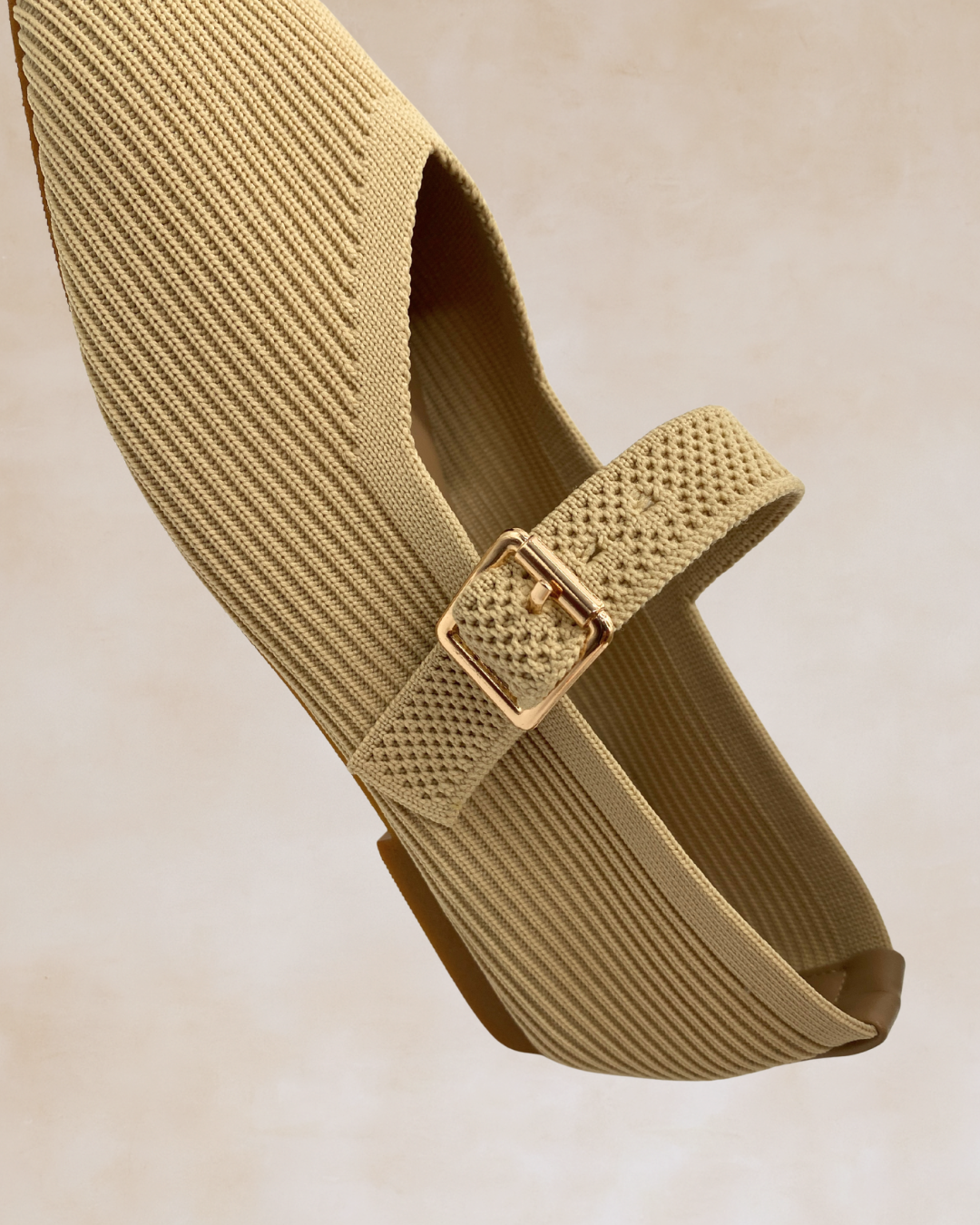Cleopatra | Beige Knit Ballet Flats