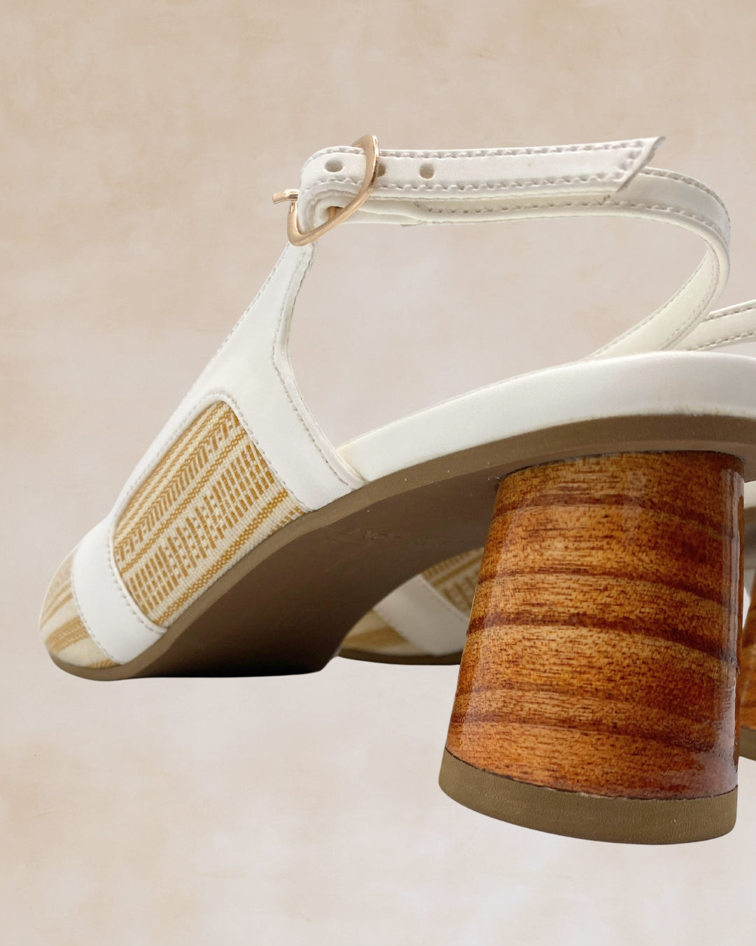 Adah | White Woven Slingback Heels