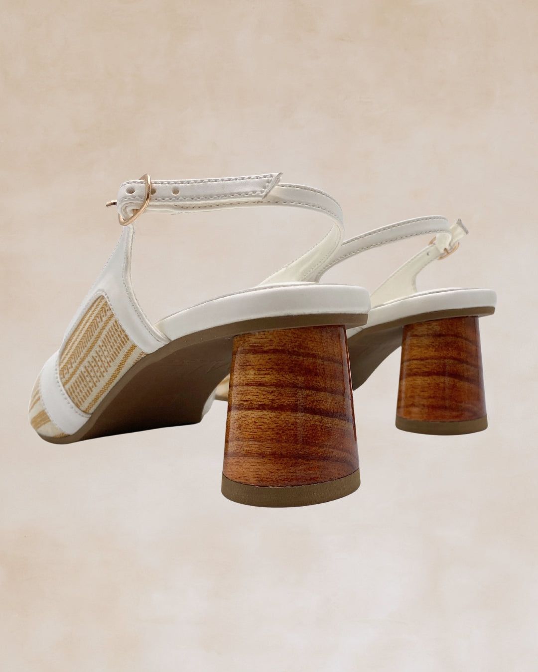 Adah | White Woven Slingback Heels
