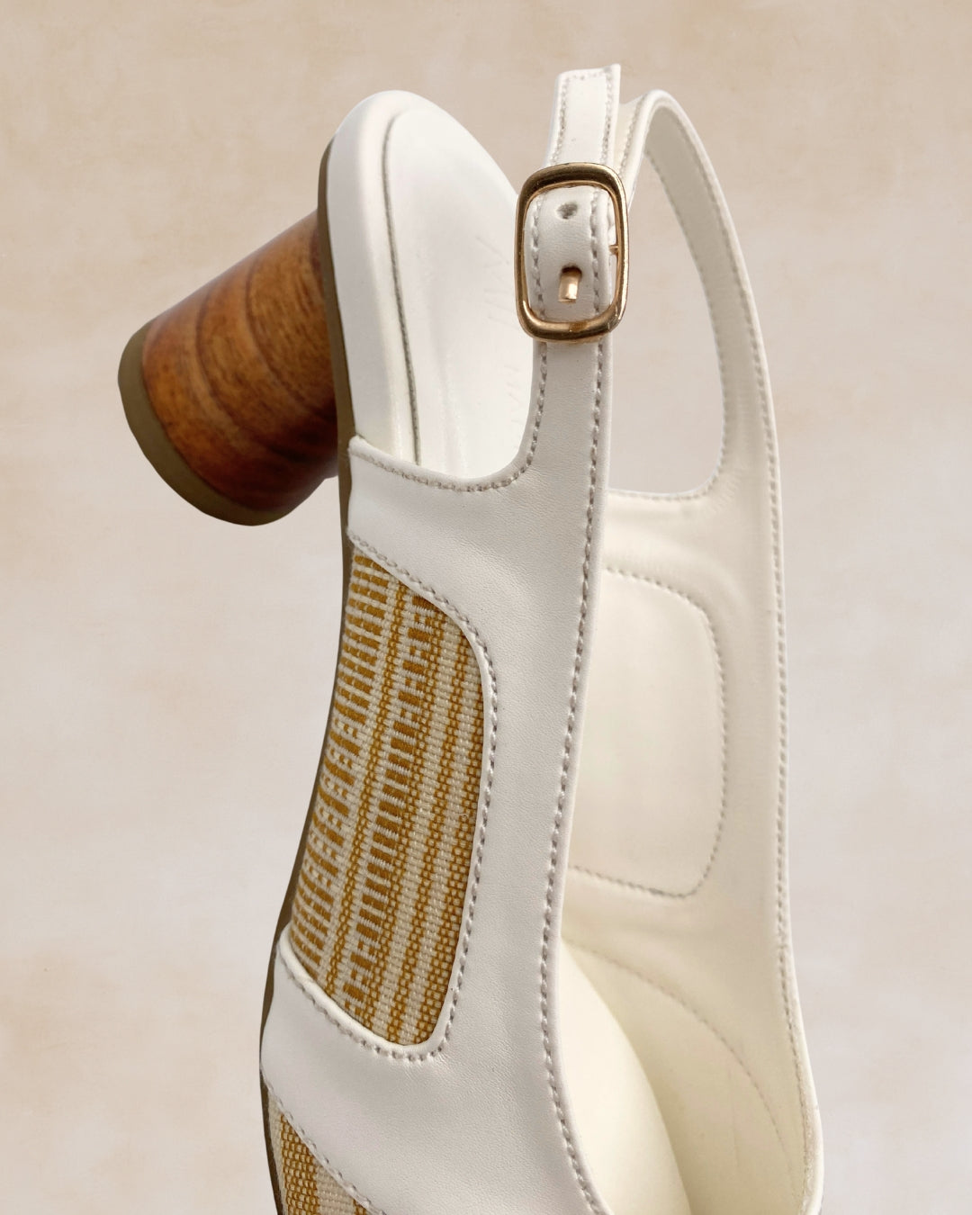 Adah | White Woven Slingback Heels