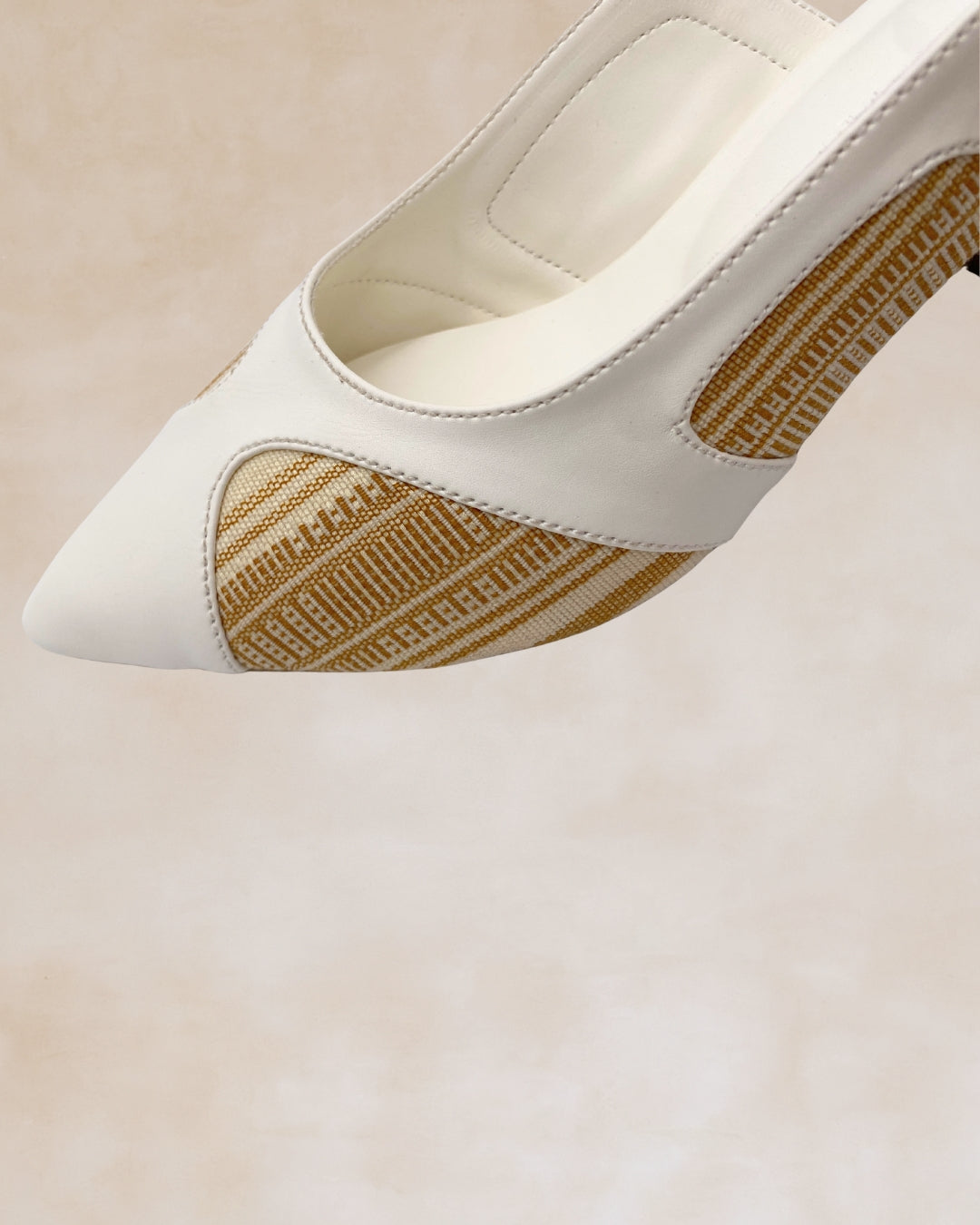 Adah | White Woven Slingback Heels