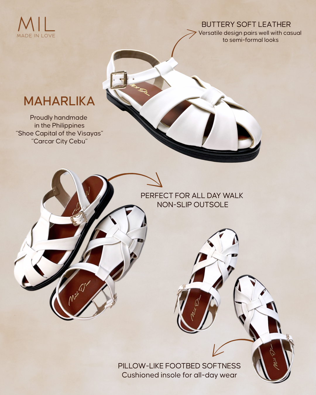 Maharlika | White Crisscross Buckled Sandals