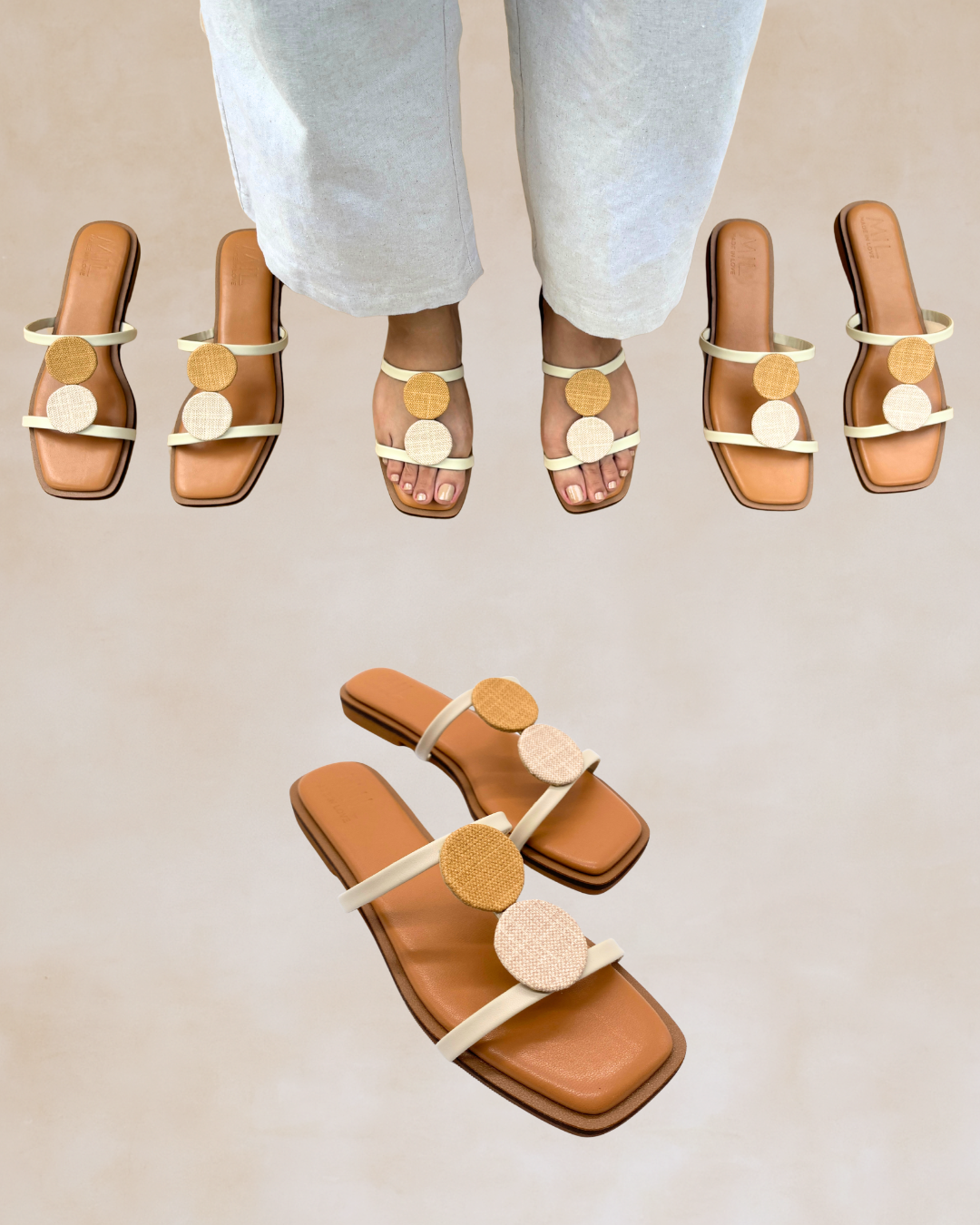 Himig | Camel Accent Flat Sandals