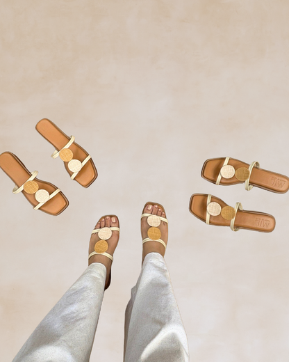 Himig | Camel Accent Flat Sandals