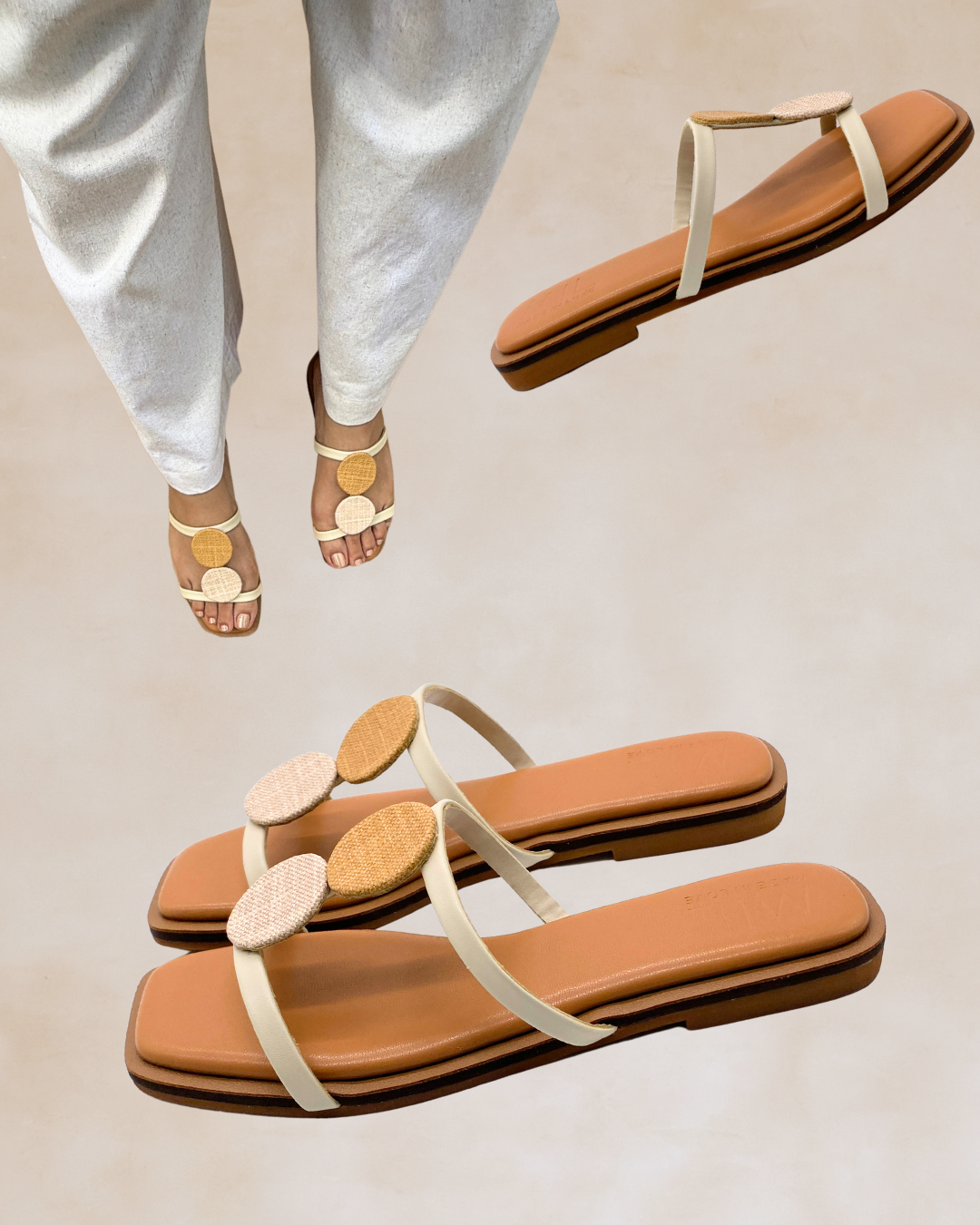 Himig | Camel Accent Flat Sandals