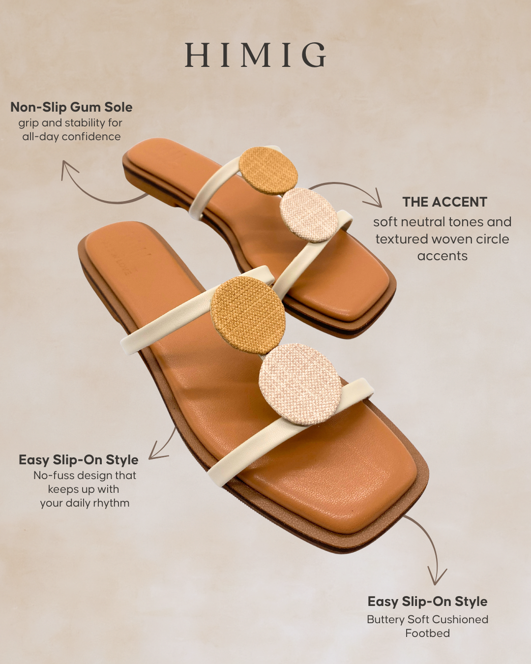 Himig | Camel Accent Flat Sandals